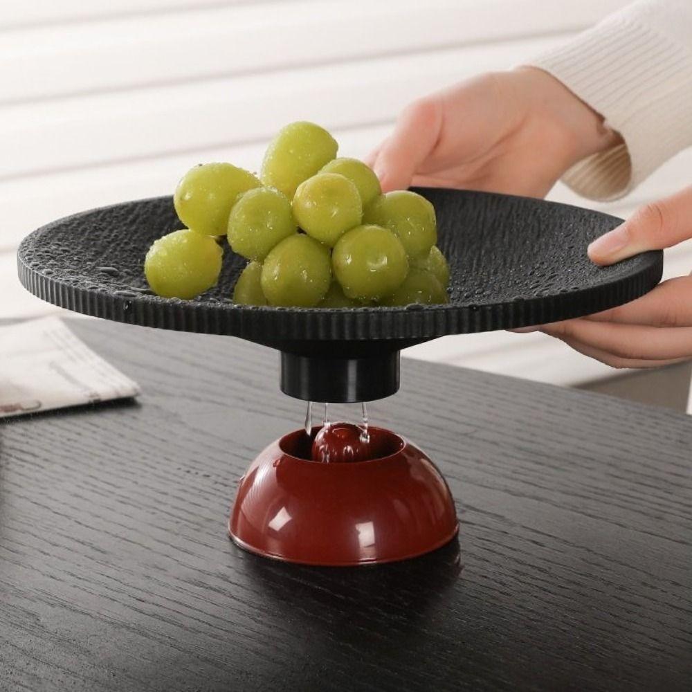 Plastic High-legged Fruit Plate Large Capacity Snack Serving Tray Fashion Candy Plates  Living Room