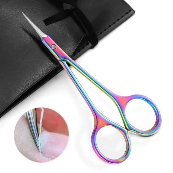 Ножницы для ногтей из нержавеющей стали с длинной ручкой, острыми тонкими лезвиями, многофункциональные, для ресниц, бровей, сухой кожи, педикюра, маникюра, ухода за кожей