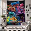 Wall Hanging Tapestry With Custom Name & Text, Poppy Playtime Decorative Tapestry For Bedroom