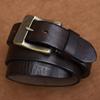 Rare Italian A-Grade Thickened First-Layer Cowhide Belt Men'S Genuine Leather Pin Buckle American Rough Copper Buckle Retro Belt