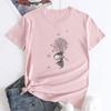 Summer Round Neck Printed Top Fashionable Casual Short Sleeved Women's Pure Cotton T-shirts