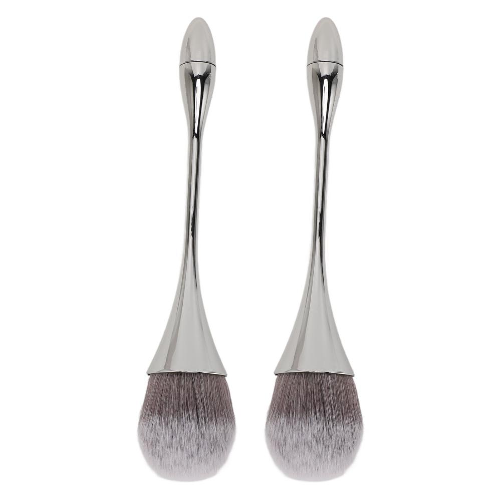 2pcs Soft Bristles Nail Art Powder Brush Ergonomic Handle Powder Remover Brush For Manicure Use