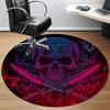 1pc Skull Swords Office Round Area Rug, Under Office Chairs Bedroom Living Room Home Decor, Room Deco, Available in Various Sizes