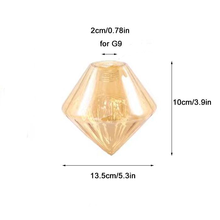 Прозрачный янтарный стеклянный абажур для замены для держателя G9 Cone или ромбовидного узора с 22-миллиметровым отверстием для абажура для люстры своими руками