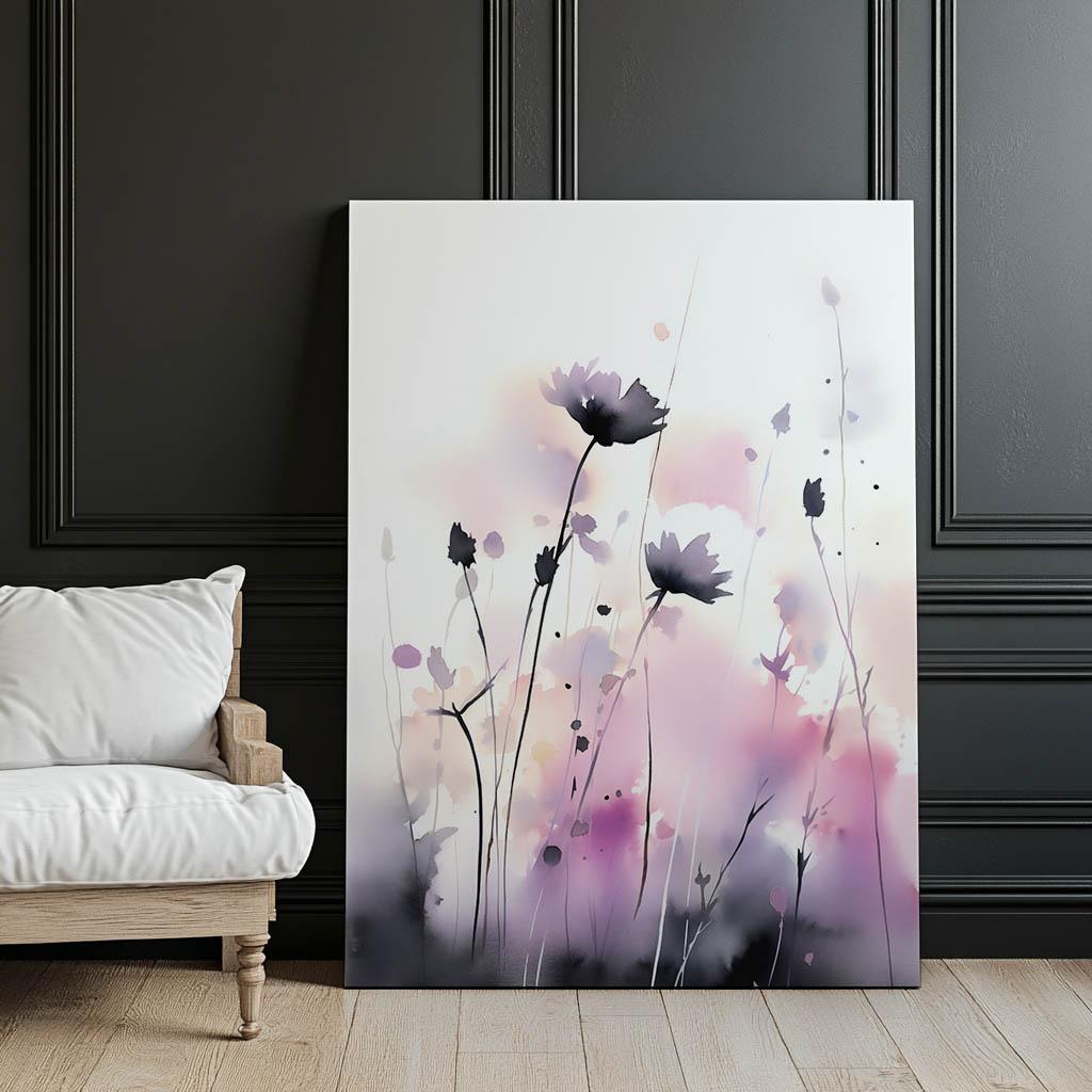 Fioletowa Łąka W Pełnym Rozkwicie Fioletowa Łąka W Pełnym Rozkwicie, 30X40 Cm, Rama Aluminiowa Złota, Papier Matowy 230 Gsm