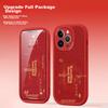 IPhone 14 Pro Max Case, Full Coverage Ultra-Thin Leather Texture Shockproof Soft Case, New Year's Style, China Red