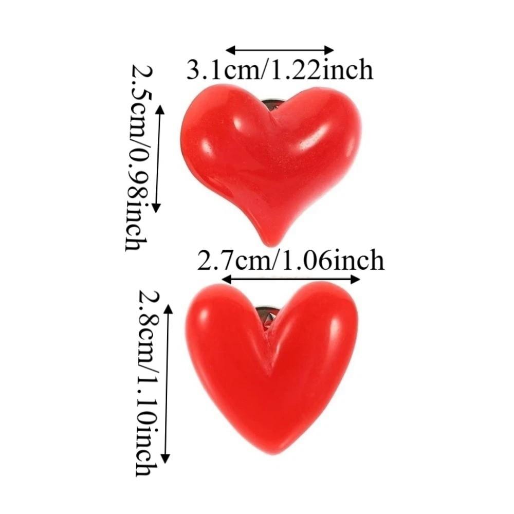 Mini Love Lapel Pin Sweet Red Heart Badge Pin Lover Gift Jewelry Accessories  Women Men