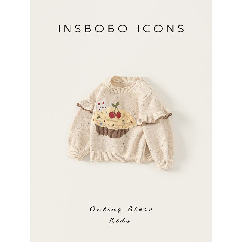 Insbobo Girls' Sweaters Spring and Autumn Children's Knitwear 2026 New Style Baby Knitwear Girls' Stylish Tops
