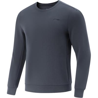 Li Ning Серия Фитнес Быстросохнущая Охлаждающая Впитывающая Пот Удобная Толстовка с Круглым Вырезом Повседневная с Логотипом Спортивная Толстовка Мужская AWDV501-6