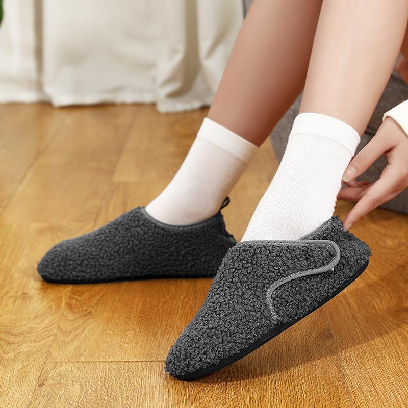 Autumn and Winter Men's and Women's Velvet Cotton Slippers Lazy Shoes Non-slip Soft-soled Cotton Shoes Indoor Home Indoor Fitness Shoes