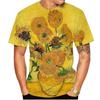 Van Gogh Art T Shirts Flower Floral 3D Print Men Streetwear Short Sleeve T-Shirt Oversized Harajuku Men Tops Tees Clothing