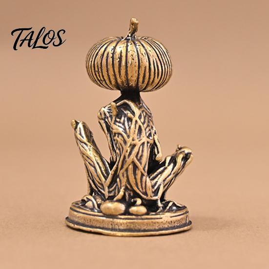 Латунные ornaments Тыквенные Монстры, Сплошная Фигурка, Потертая Статуэтка, Винтажные Мини-Фигурки Скелета, Скульптура для Хэллоуина, Дома, Офиса, Стола, Праздника
