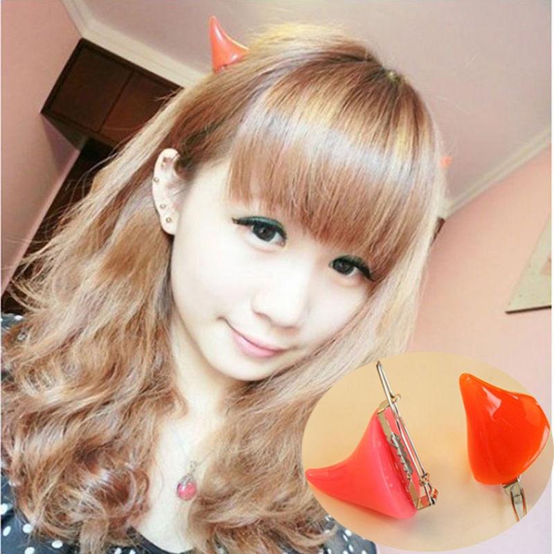 1pair Girl Halloween Stereo Devil Horns Ears Hairpins Barrettes Hair Head Bands Clip Hairgrips Headb