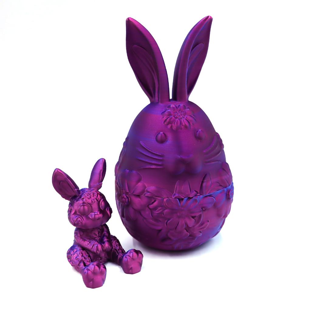 Cute 3D Printed Easter Rabbit Eggs with Mini Surprise Toys for Kids Birthdays Party Favors Gifts Christmas Goodies Filler