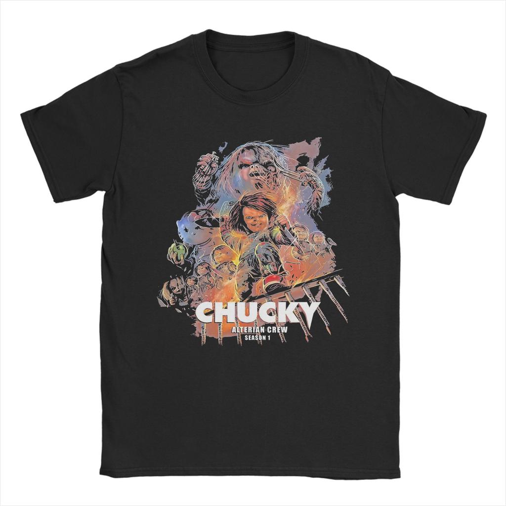 Футболка 'Друзья до конца' мужская 100% хлопок топы рубашки улззанг 80-е страшный ужас хороший парень Чаки круглый вырез короткий рукав