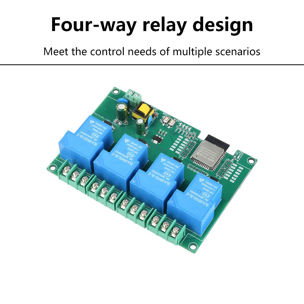 ESP32 Relay Module WIFI Bluetooth Development Board AC 220V 30A 4-Channel Relay Module Electronic Component Kit On-board ESP32E