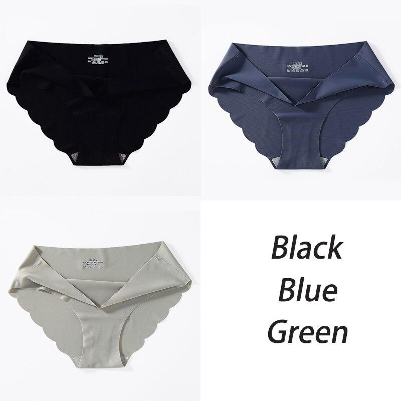 3PCS/Set Seamless Silk Women's Panties Briefs Women Underwear Female Underpants Comfortable Silk Panty Sexy Woman Lingerie M-XL