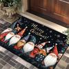 Merry Christmas Door Mat Printed Decoration Flannel Carpet Mat Door Mat Absorbent Foot Mat Small Foot Mat Machine Washable Decor