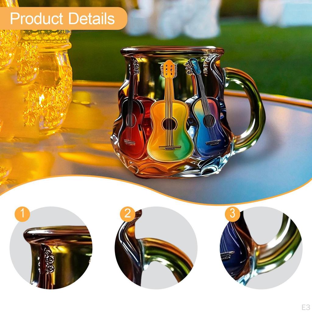 Кружка-гитара Кофейная чашка Многофункциональная Уникальный Домашний декор Смола Настольное украшение для Спальни Стола Мужчин