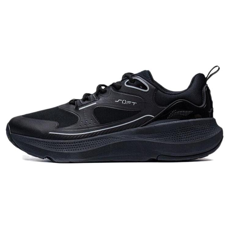 Li Ning SOFT GO Нескользящие Низкие Повседневные Кроссовки Мужские Черные AGLT125-2