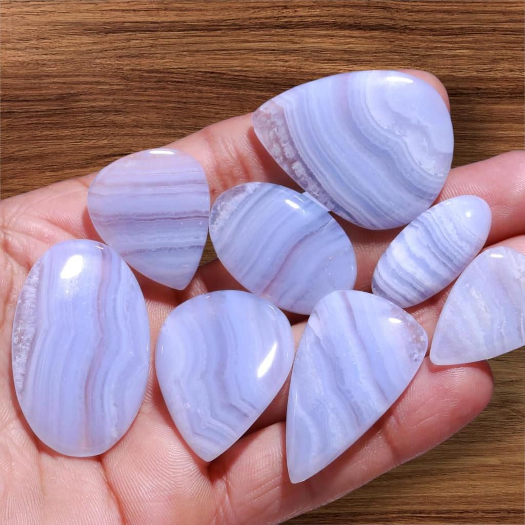 Top Quality Natural Blue Lace Agate Cabochon Lot, Blue Lace Agate Gemstone, Natural Gemstone Lot, Healing Gemstone, Loose Cabochon Lot.