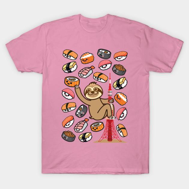 Женская футболка Ленивец Суши Токио Харадзюку Принт Каваий Футболка Летняя с коротким рукавом Женская футболка Топ