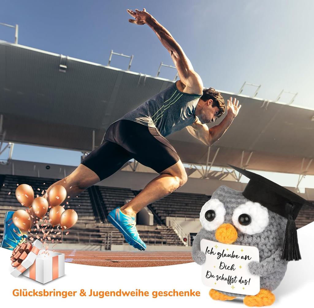 Knitted Owl Positive Gifts, Pocket Hug Owl, Encouragement Gift, Get Well Soon Gift, Lucky Charm Exam Gift, Owl Doll, Pack of 1