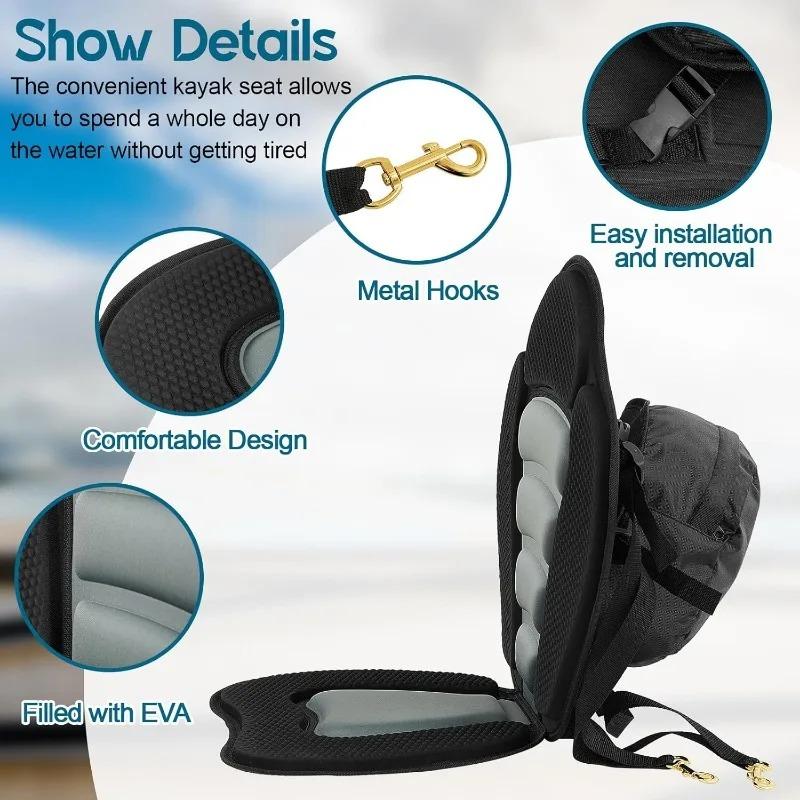 Сиденье для каноэ, регулируемое сиденье для каяка, универсальное мягкое сиденье для гребной доски, утолщенная спинка сиденья для каякинга, каноэ, рафтинга, рыбалки