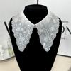 New Diamond Embroidery Women's Lace Collar Fake Collar Lace Up Shawl Front Placket Collar Cloak Fake False Collars
