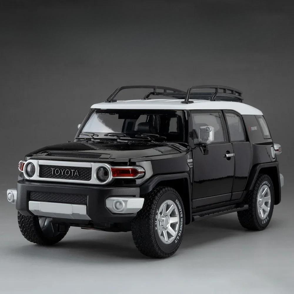 1:24 FJ Cruiser Prado LC250 Car Model Toy Metal Diecast Sound Light Shock Absorption Off-road Vehicle Simulation Boys Gifts