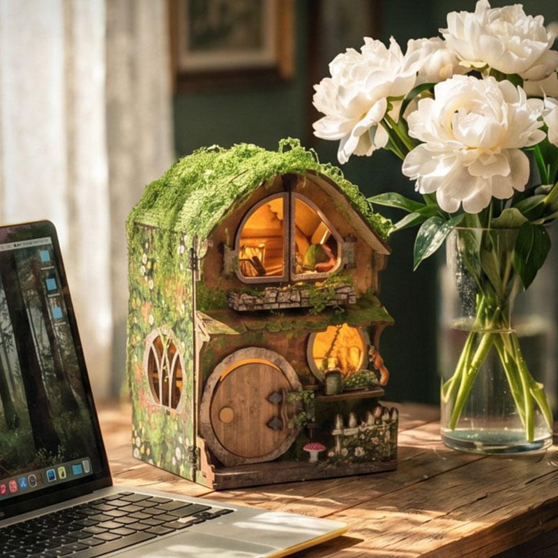 Набор для сборки миниатюрного кукольного домика своими руками 3D деревянная головоломка Модель для сборки Кукольный домик со светодиодной подсветкой Домашний декор Подарок другу на день рождения