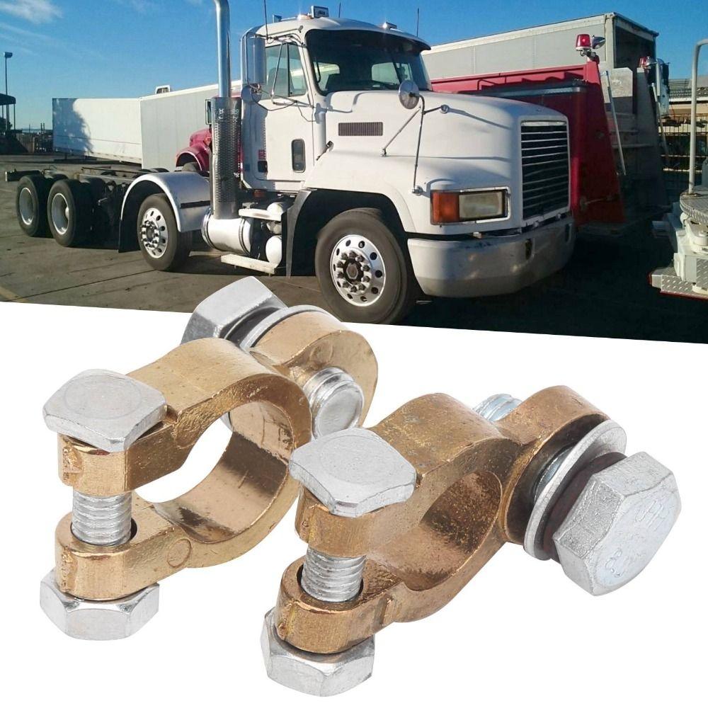 2PCS Alloy Battery Terminal Connectors Brass Positive Negative Terminals Top Post Connectors Boat