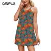 Women's Spring and Summer New Printed Halter Casual Sleeveless Vest Dress Dresses