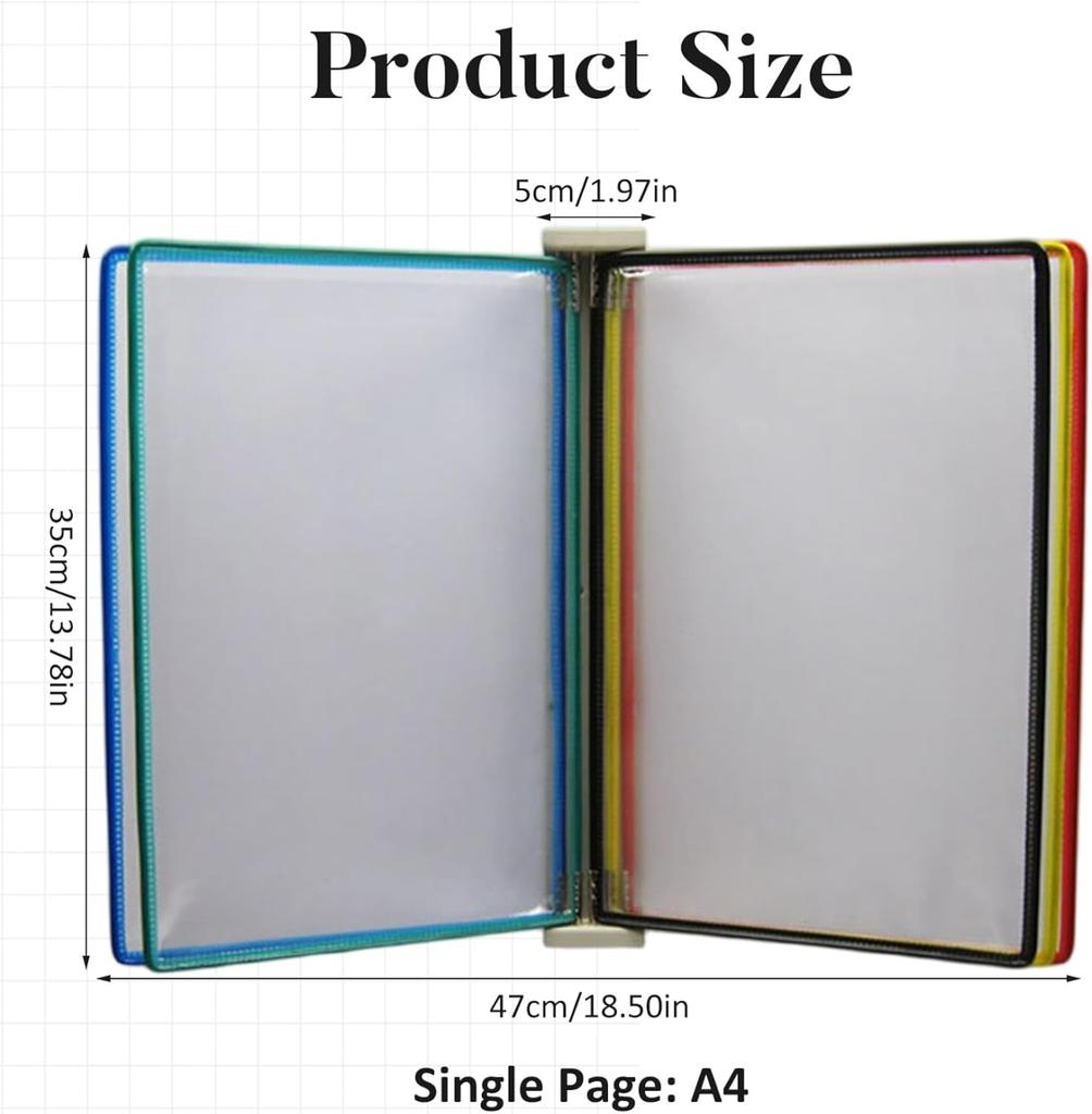A4 Metal Wall Mounted Document Holder with Transparent Display Board 5 Removable Panels Folder Design Made in China