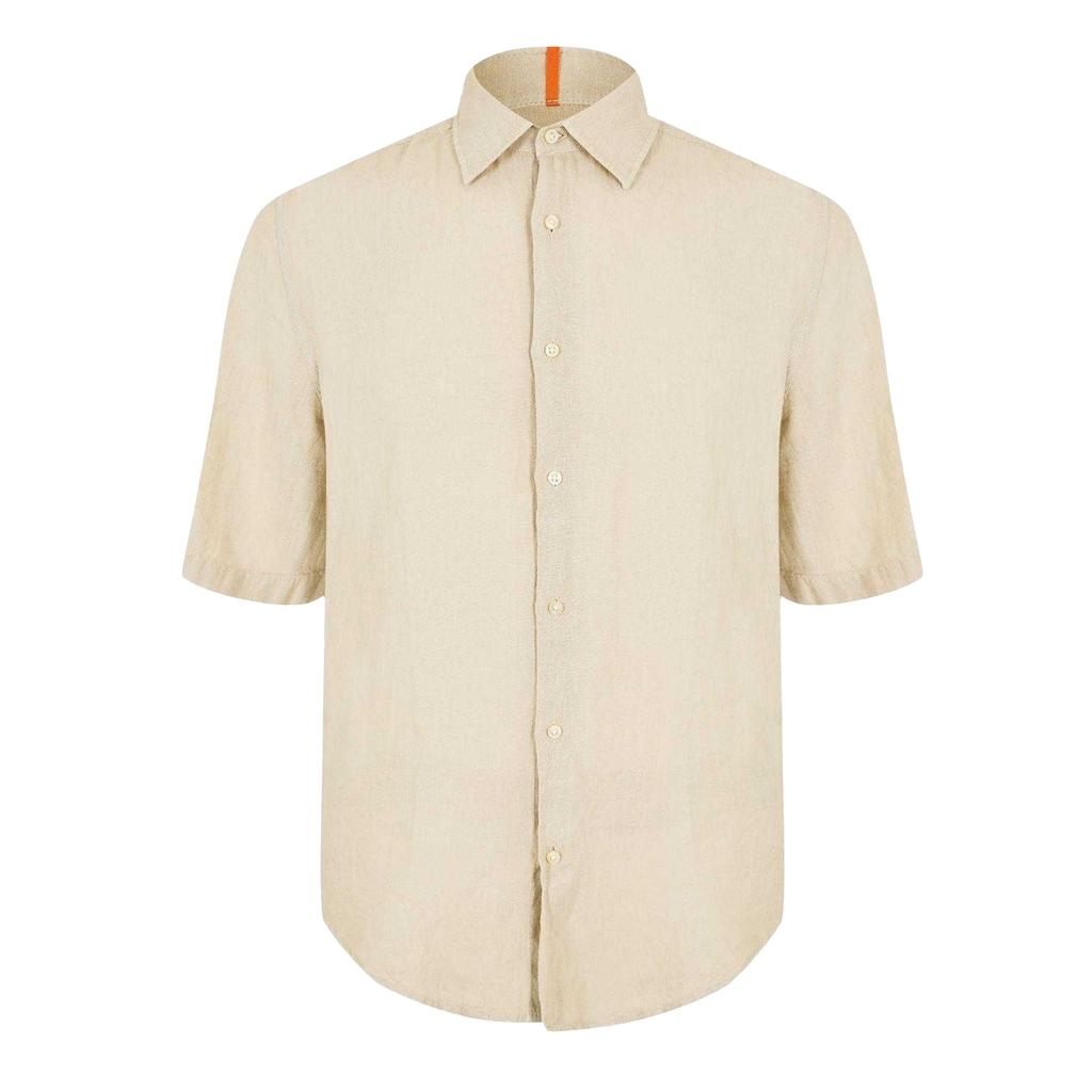 Boss Mens Linen Short-Sleeved Shirt