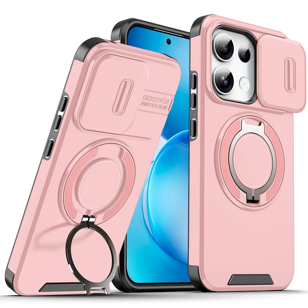 Магнитное Металлическое Кольцо-Подставка Бронированный Чехол Для OPPO Reno 15 16 Pro Reno15 FS 15F Reno16 FS 16F Сдвижная Защитная Крышка Окна для Объектива