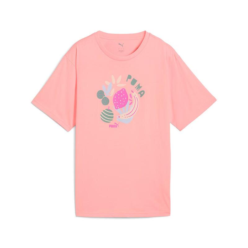 Puma Graphics Relaxed Fruity Fashion Casual Versatile Short Sleeve T-Shirt Women Tops Pink 687711-18