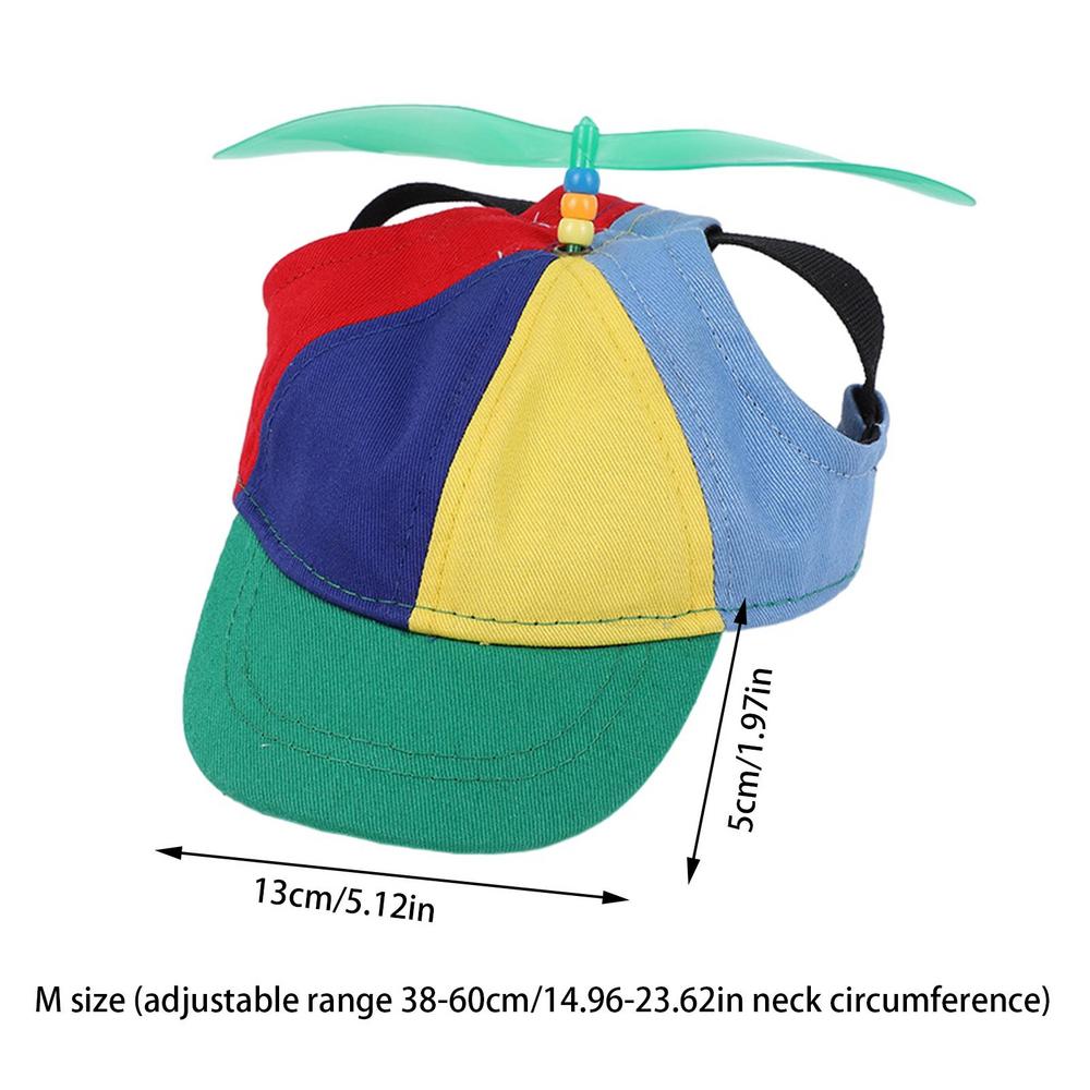 Colorful Pet Propeller Hat With Ear Holes Sunproof Dogs Cats Rainbow Helicopter Top Hat For Poodle Puppy Dachshund