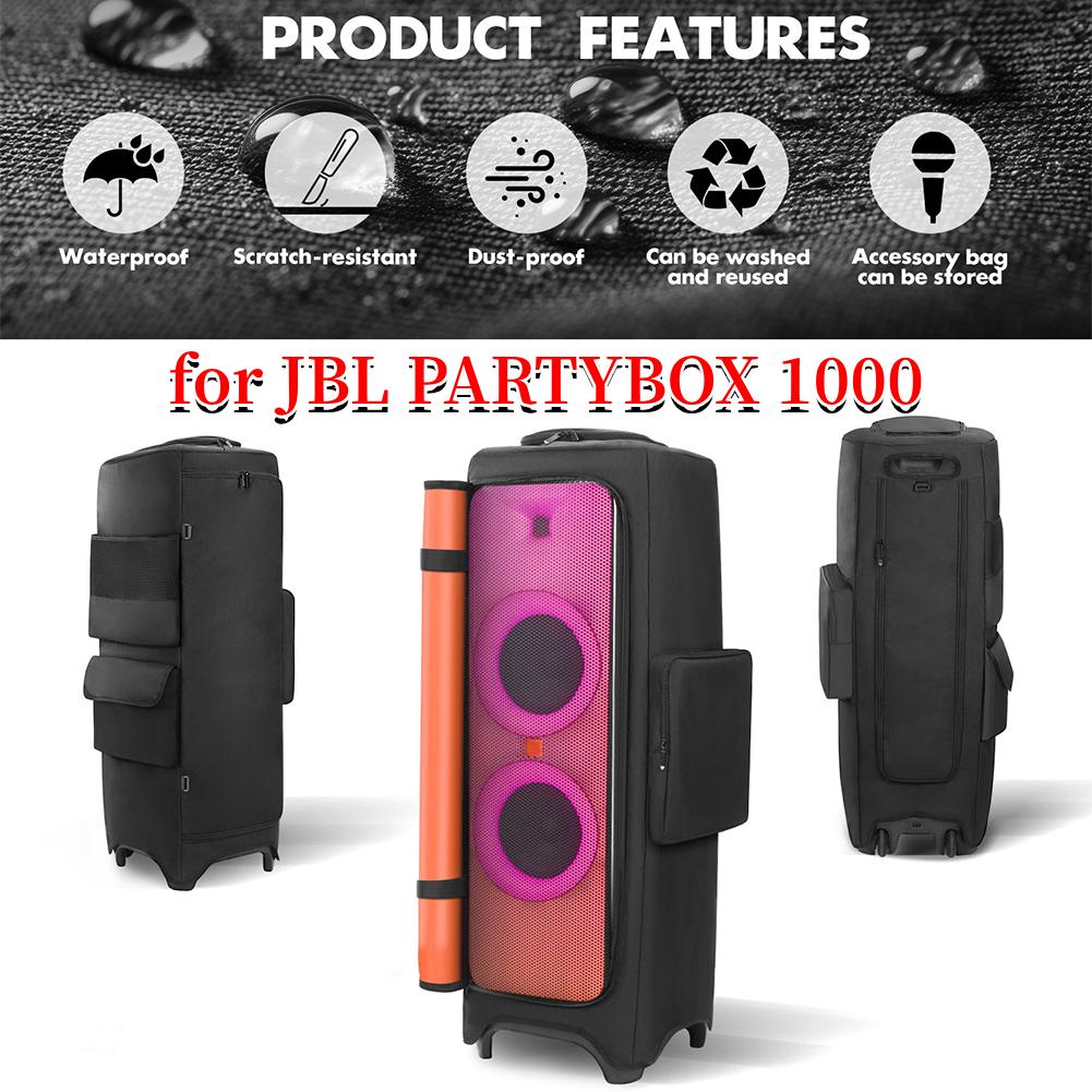 Portable Speaker Dust Case Zipper Closure Padded Speaker Protective Cover Double-Sided Speaker Storage Bag for JBL PARTYBOX 1000