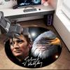 1 шт. Постер с коллажем Джонни Халлидея Круглый ковер Покрашенный Напечатанный круглый ковер, коврик для входной двери дома, коврик для защиты в путешествиях на открытом воздухе