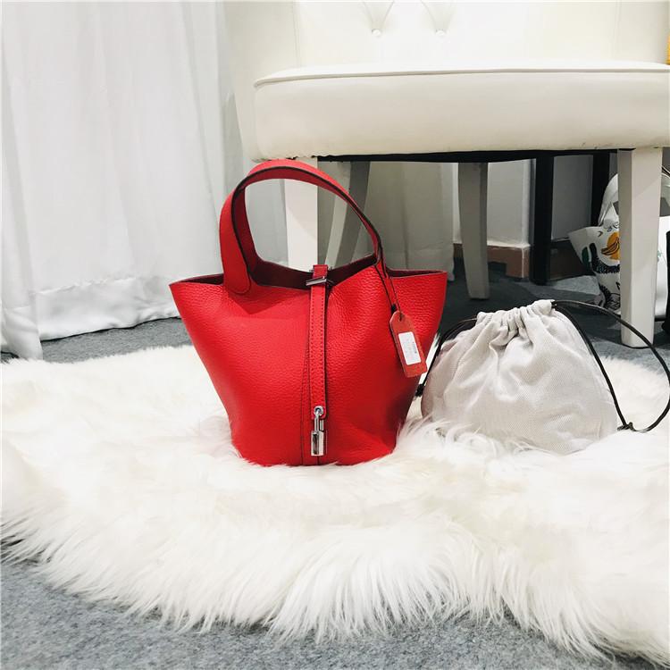 Модная сумка-корзина, женская сумка, сумка-ведро, новая повседневная сумка-ведро из коровьей кожи с верхним слоем
