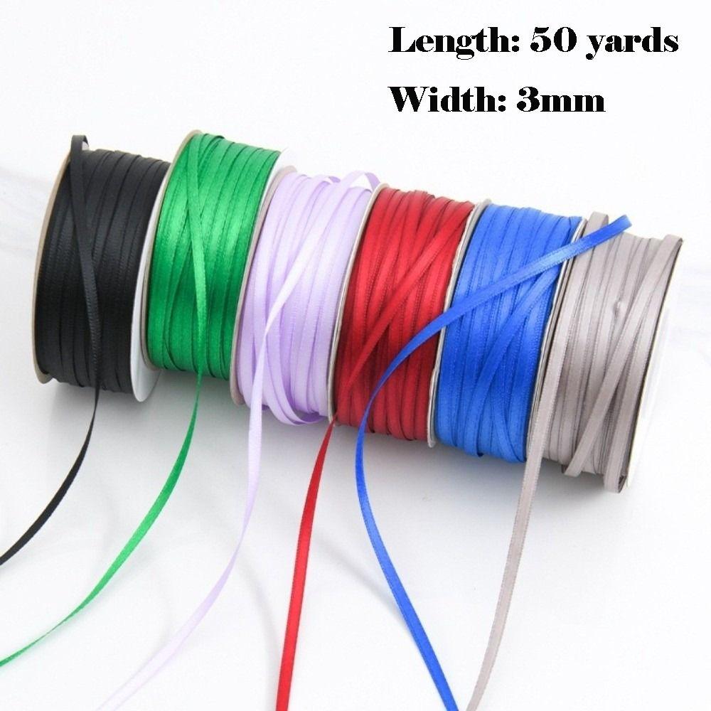 50 ярдов/рулон Тонкая лента Двусторонняя Лента для упаковки цветов Веревка-лента Упаковка подарков