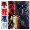 Sweet Large Bowknot Hair Clip For Women Girls Lolita Long Ribbon Solid Hairpin Cute Ponytail Hair Bands Fashion Hair Accessories
