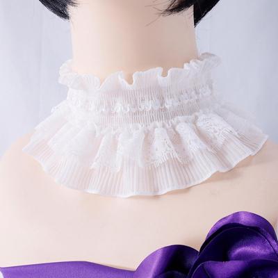 Кружевной чокер-манишка в корейском стиле для девочек: Универсальные украшения с высоким воротом для маскировки шрамов, идеально подходящие для осени и зимы