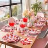 138pcs Strawberry Party Tableware Set Strawberry Theme Birthday Party Decorations Includes Strawberry Paper Plates (7 Inch/9Inch) And Napkins, Knife, 