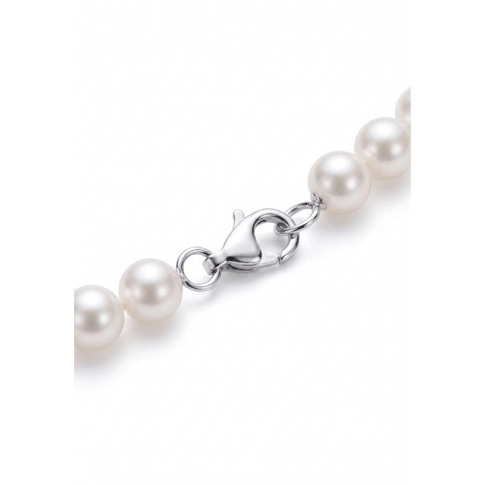 Collier - Pearls & Colors - Perle de Culture d'Eau Douce Semi-Baroques - Perle Blanche - Argent 925 - Qualité AAA+ - Femme