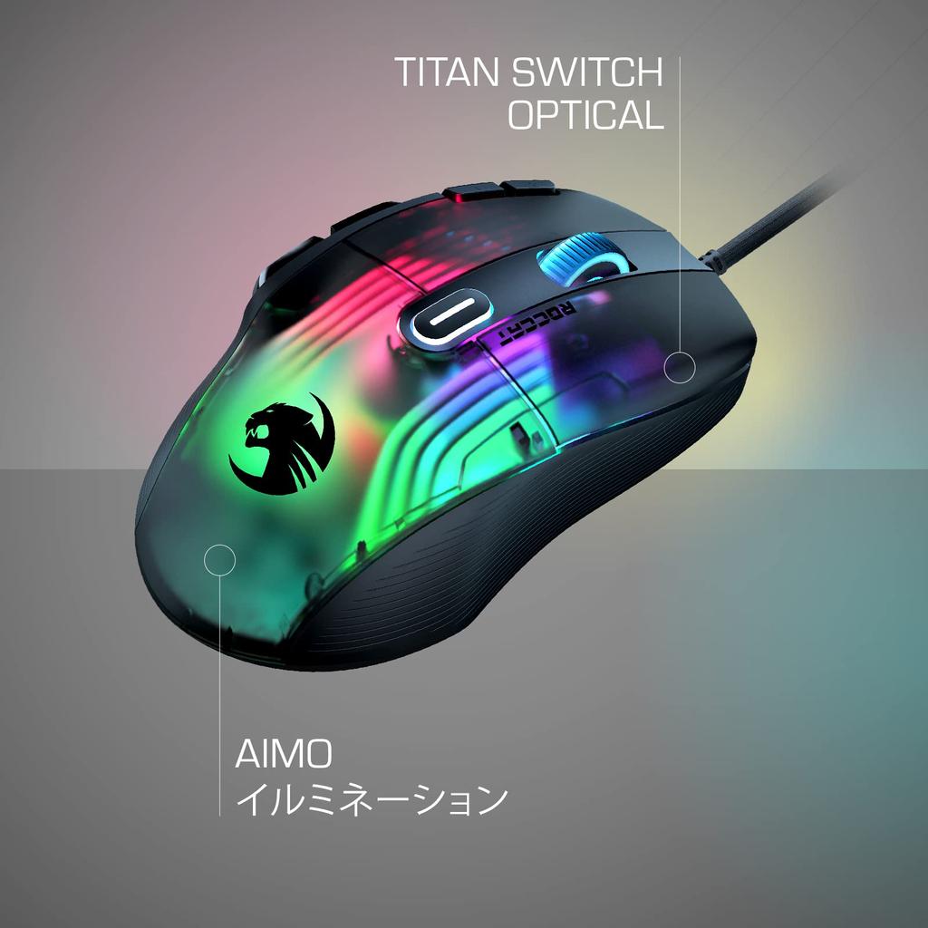 ROCCAT Gaming Mouse Kone XP Wired German Design Authorized Distributor Black/Black Optical/19K/Optical Switch/Multi-Button/104g/4D