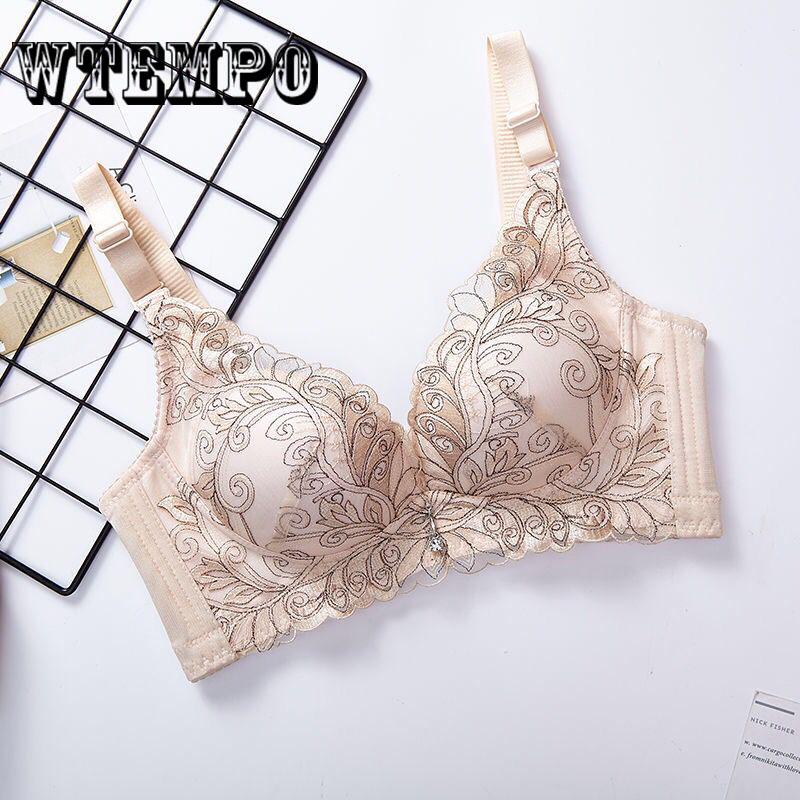 Ultra-thin Lace Sexy Thin Cotton Cup Plump Big Push Up Sexy Bra Sets