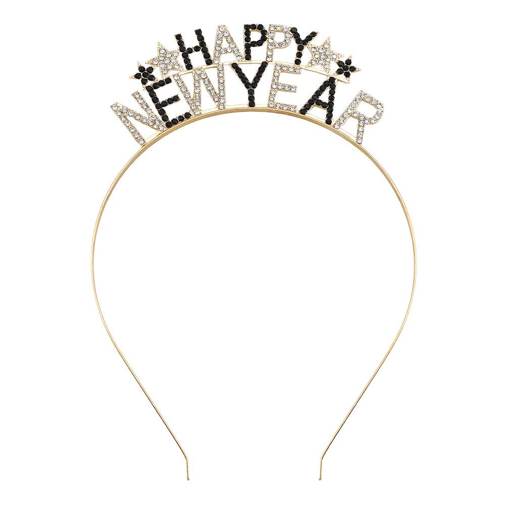 Christmas New Year Headband MERRY CHRISTMAS Alloy Rhinestone Knotted Letter Headband Atmosphere 2026
