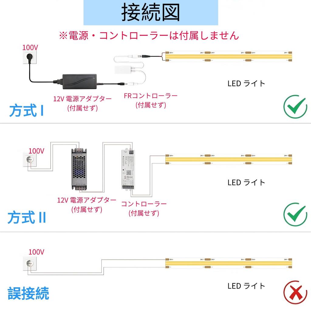 5m 24V COB LED Strip Daylight White 5mm High Density 400 Transformable and Perfect for Indoor and DIY Lighting Light, Dimmable, 6000K, Ultra-Narrow